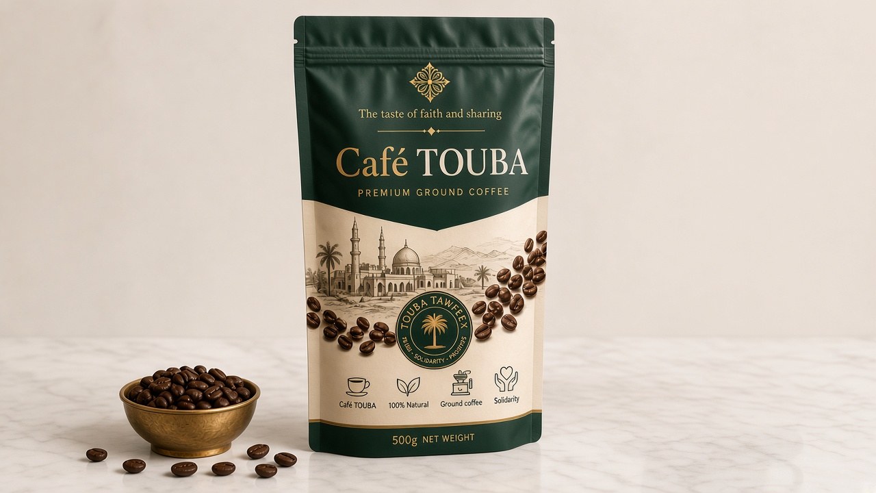 Café Touba 500g pack design
